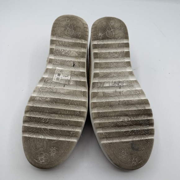 Bobs Skechers Slip On Shoes Womens Sz 7.5 Beige Multicolor Slip On Wedge Loafers - Picture 10 of 11